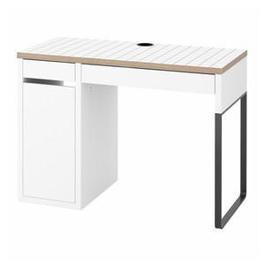 MICKE МИККЕ, Письменный стол, белый/антрацит, 105x50 см
