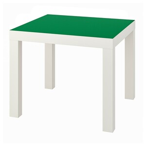 LACK ЛАКК, Придиванный столик, белый/зеленый, 55x55 см