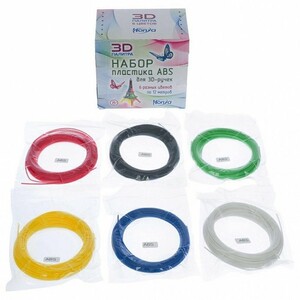 Набор ДТ Набор пластика ABS. 6 различных цветов по 12 м SC-ABS-06 HONYA