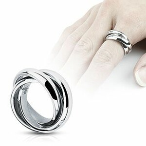 Тройное кольцо в стиле Тринити Spikes R-M0002 из стали