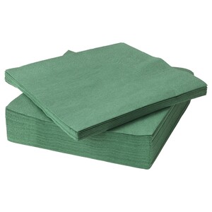 FANTASTISK ФАНТАСТИСК, Салфетка бумажная, темно-зеленый, 40x40 см