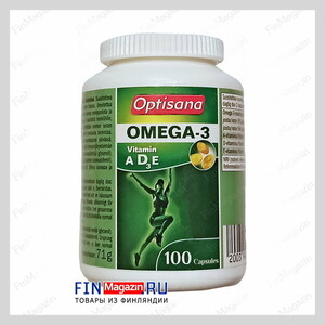 Рыбий жир в капсулах Омега-3 с витаминами Optisana Omega-3 + A, D3, E - 100 капс