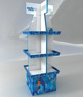 Рекламная стойка для лицензионной продукции "Сочи - 2014" 700*700*1900мм. (арт. 900000016)