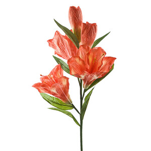 Цветок искусственный (на ножке) "Гиппеаструм оранжевый" h=111см. (min24) (транспортная упаковка) (арт. 7180275)