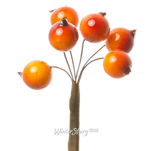 Декоративные ягоды Шиповника для букетов 6 шт*50 см оранжевые (Hogewoning)