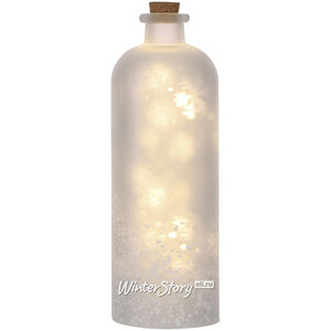 Декоративный светильник Dancing Snowflakes 32 см, теплая белая LED подсветка, на батарейках, стекло (Edelman)