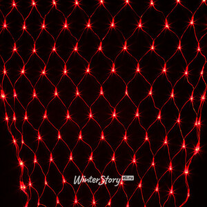 Гирлянда Сетка 1.5*1 м, 144 красных LED ламп, прозрачный ПВХ, уличная, соединяемая, IP44 (Snowhouse)