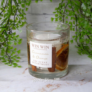 Ароматическая свеча в стакане Win Collection - Апельсин и Корица 9 см (Kaemingk)
