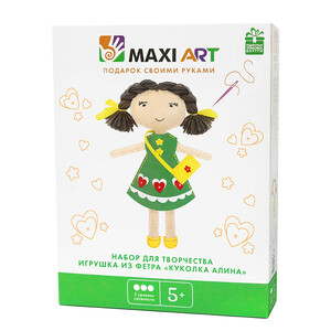 Набор для Творчества Maxi Art, Игрушка из Фетра Куколка Алина, 21 см MA-A0300