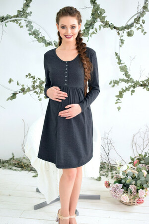 Платье для беременных и кормящихАнтрацит