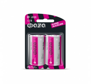 Батарейка Фаzа LR20 Super Alkaline BL 2                  Код товара: 420080
