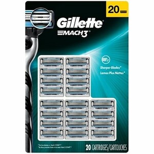 Gillette Mach3 Razor Blade Refill Cartridges, 20 Count