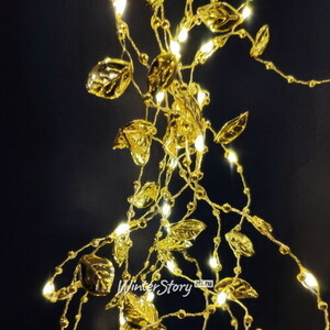 Гирлянда на батарейках Лучи Росы - Golden Vines 90 см, 64 теплые белые микро LED лампы, золотая проволока, IP20 (Kaemingk)