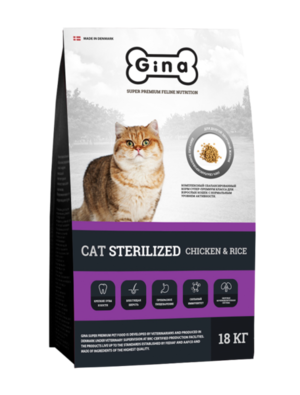 GINA Cat Sterilized Chicken & Rice корм для кошек 3 кг