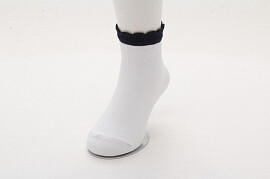 Para-Socks N1D73(6) Носки однотонные Белый Синий дев. 10-24