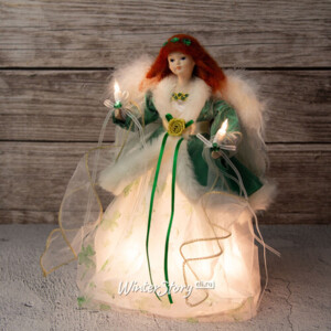 Светящаяся фигура Ангел - Ирландское Рождество 30 см, 10 теплых белых микроламп (Kurts Adler)