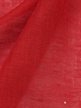 Полулен декоративный Вуаль цв.красный, ш.1.6м, лен-58%, хлопок-42%