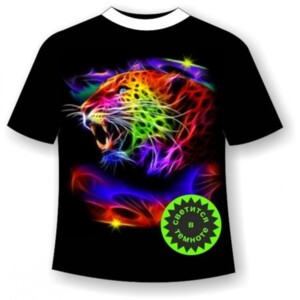 Подростковая футболка Леопард №617