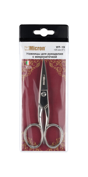 Ножницы "Micron" VIT-19 для рукоделия в чехле 125 мм с микрозаточкой