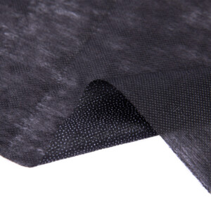 Нетканный материал (флизелин) "Гамма" клеевой точечный G-640t для кожи ФАСОВКА 37±2 г/кв.м 50 см х 50 см черный