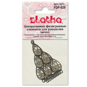 "Zlatka" Филигранные элементы FDP-029 3.8 см подвеска 4 шт СК/Распродажа под античную бронзу