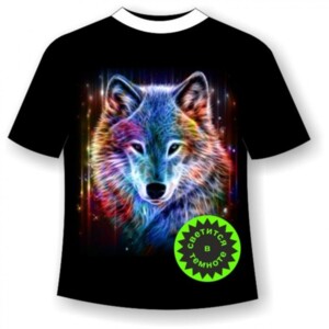 Подростковая футболка Волк сияние 919