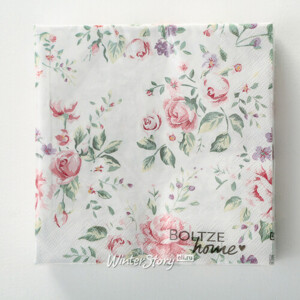 Бумажные салфетки Rose Garden 17*17 см, 20 шт, белые (Boltze)