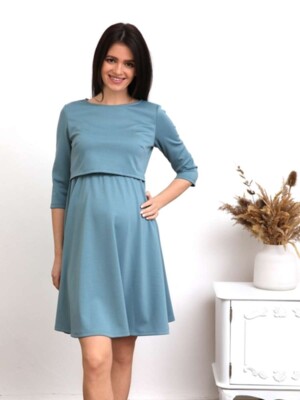 2_119507Вsz Платье для беременных и кормления сине_зеленый