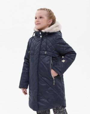 ПД1170 пальто зимнее для девочки темно-синий