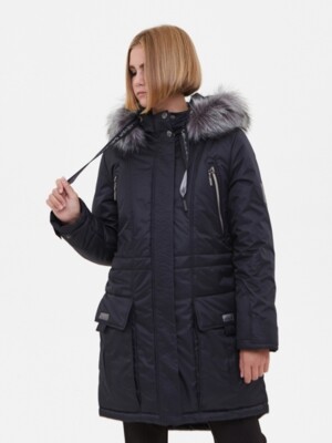 КД1204 куртка зимняя для девочки черный