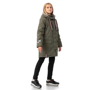 КД1134 куртка зимняя для девочки темный хаки