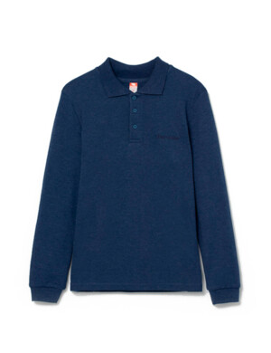 CWJB 63159-15 Рубашка-поло для мальчика Т.синий меланж