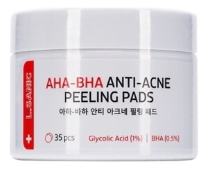 LSN Pads Диски отшелушивающие с AHA и BHA кислотами против несовершенств кожи Aha-Bha Anti-Acne Peeling Pads, 35шт