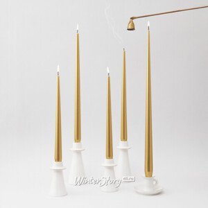 Высокая свеча 40 см Андреа Velvet золотая (Winter Decoration)