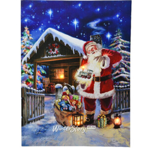 Светящаяся картина Рождественский Кудесник 76*56 см, на батарейках (Kaemingk)