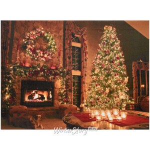 Картина с подсветкой Уютное Рождество 38*28 см с оптоволоконной и LED подсветкой, на батарейках, IP20 (Koopman)