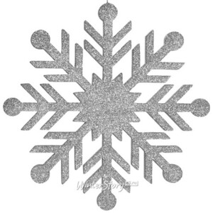 Украшение на потолок Снежинка 30 см серебряная, пеноплекс (Winter Deco)