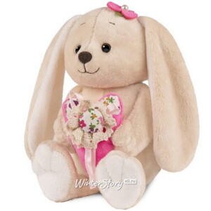Мягкая игрушка Зайчик с розовым сердечком 25 см, коллекция Romantic Plush Club (Maxitoys)