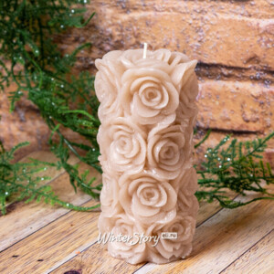 Декоративная свеча Розабелла 14*7 см кремовая (Kaemingk)