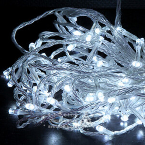 Светодиодная гирлянда 24V Premium Led 200 холодных белых LED ламп 20 м, прозрачный СИЛИКОН, соединяемая, IP54 (BEAUTY LED)