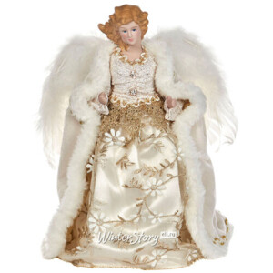 Ангел Микаэль в кремово-золотой шубе, 30 см (Goodwill)