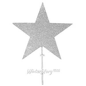 Макушка Звезда 40 см серебряная, пеноплекс (Winter Deco)