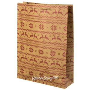 Подарочный пакет Норвежские Орнаменты - Олени 35*25*9 см (Koopman)