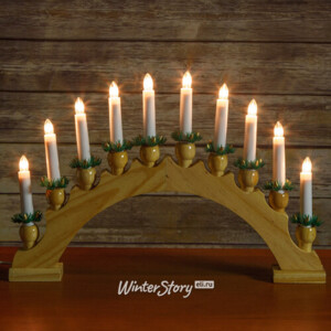 Светильник-горка Рождественские Свечи 50*30 см, 10 электрических свечей (Snowhouse)