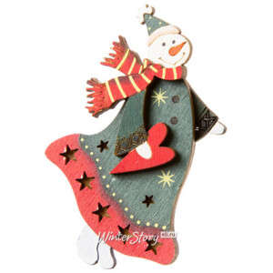 Новогодний магнит Снеговик с сердечком 8 см (Holiday Classics)
