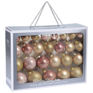 Набор стеклянных шаров Версальский Чемоданчик, 49 шт, 4-7 см (Koopman)