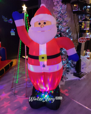Надувная фигура Добрый Санта Клаус 180 см с подсветкой, IP44 (Peha)