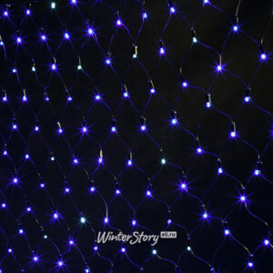 Гирлянда Сетка Super Rubber 1.9*1.6 м, 320 синих LED ламп, мерцание, черный КАУЧУК, уличная, соединяемая (Snowhouse)