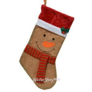 Новогодний носок Теплое Ретро: Снеговик Жан-Эрик 46 см (Kaemingk)
