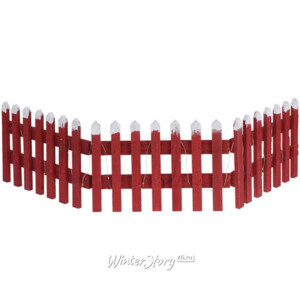 Декоративный забор для елки Аргис 90*20 см красный, с подсветкой (Koopman)
